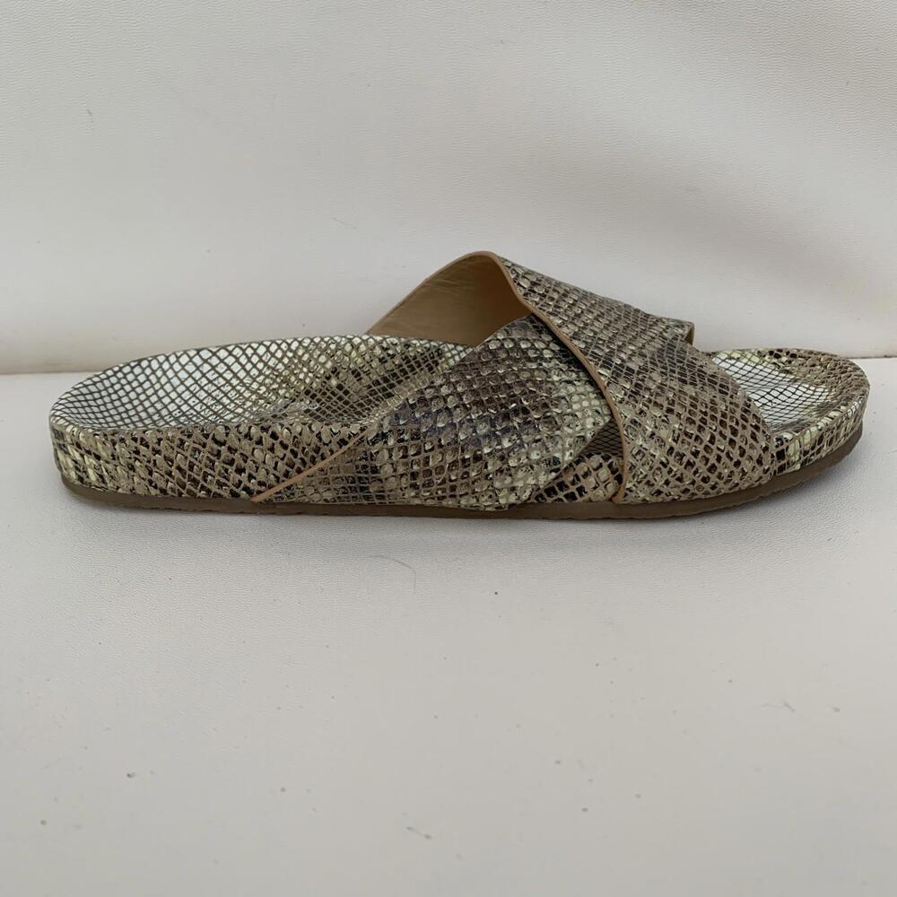 SEYCHELLES LIGHTHEARTED Slide Sandals Flats Shoes Snake Print Sz 7.5 - Picture 3 of 7